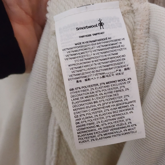 Smartwool White Sleeveless Hoodie with Front Pocket - Picture 6 of 8